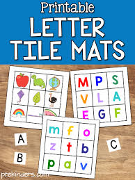 Lowercase letters, rounded corners (2 x 17). Letter Tile Mats Free Printables Prekinders