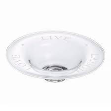 live laugh love mouth blown glass bowl