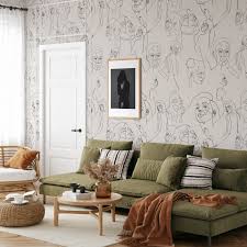 Large Face Line Drawing Wallpaper Wire