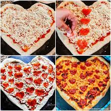 heart shaped pizza walking on
