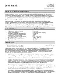 Financial Administration Manager Resume Sample Template
