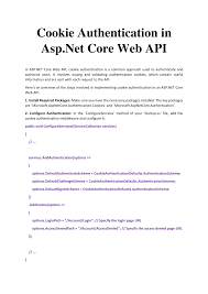 cookie authentication in asp net core