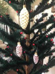 vintage glass holiday frosty pine cone