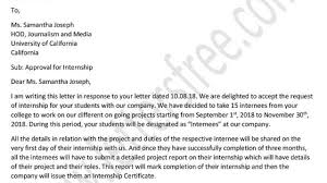 How to ask for an extension of internship period letter. Approval Letter From Company For Internship Training
