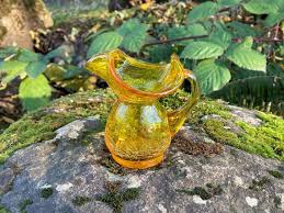 Vintage Hand Blown Yellow Le Glass