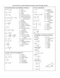ap physics 1 formula sheet