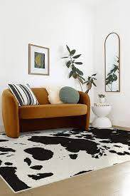 black white faux cowhide rug ruggable