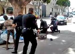 Image result for homelessness cops skid row