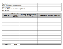 Daily Work Sheet For Employee Printable Receipt Template