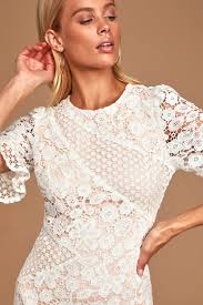 Maybe you would like to learn more about one of these? Cute White Dress Crochet Lace Dress Short Sleeve Dress Lulus