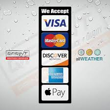 Check spelling or type a new query. Credit Card Logo Decal Vinyl Sticker Visa Mastercard Discover Ae Apple Pay Ebay