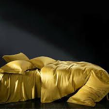 yellow silk bedding set duvet cover