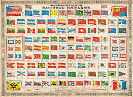 1864 Johnson Chart Of The Flags And National Emblems Of The World Geographicus Flags Johnson 1864 1864