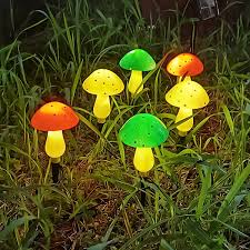 Solar Powered Mushroom Garden Lights