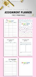 Free Assignment Planner For Kids And Teens Fun And Cute