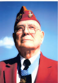 Recent photo of Hershel Williams wearing the Medal of Honor Hershel Woody Williams in a more recent photo. - williams_recently-wvaccc