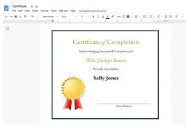 design a certificate in google docs