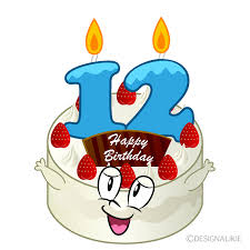 free 12th birthday cake cartoon image