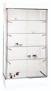 Frameless Wooden Glass Display Cabinet