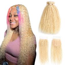 Dhgate.com provide a large selection of promotional virgin indian hair blonde on sale at cheap price and excellent crafts. Amazon Com Queen Plus Hair Kinky Curly 613 Blonde Virgin Hair 3 Bundles With Lace Closure Brazilian Curly Honey Blonde Human Hair Bundles 16 16 16 With 14 Curly 613 Hair Beauty