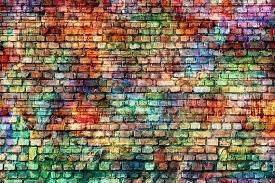 Colorful Brick Wall Graffiti Backdrop