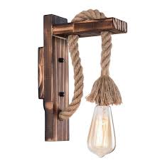 1 Light Brown Industrial Vintage Wooden Farmhouse Simple Wall Sconce