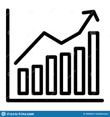Growing Graphic Line Icon Growth Stocks Vector Illustration