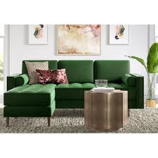 Shop our best selection of sectional sofas & couches with chaise to reflect your style and inspire your home. Modern Contemporary Emerald Green Velvet Sectional Allmodern