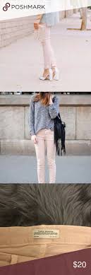 Zara Light Pink Skinny Jean With Raw Hem Zara Pale Pink