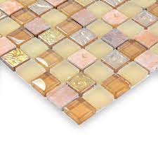 glass stone mosaic tiles yellow glass