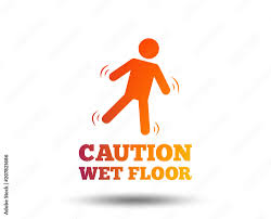 caution wet floor sign icon human