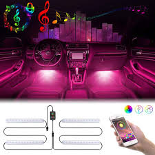 Car Led Strip Lights Gubay Car Interior Lights Bluetooth App Controller Multi Diy Color Music Under Dash Car Lighting Kits With Sound Active Timer Function For Car Home 48 Led Usb Charger