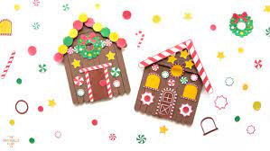Popsicle Stick Gingerbread House Craft