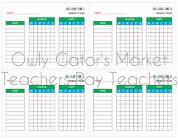 Weekly Reading Math Homework Tracking Chart Bundle Students Whole Class