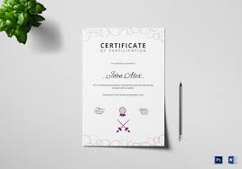 National Fencing Training Certificate Design Template In Psd Word