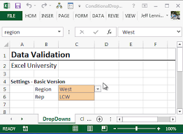 Viewing multiple worksheets at once. Create Dependent Drop Down Lists With Conditional Data Validation Excel University