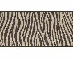 Brown Zebra Stripes Wallpaper Border
