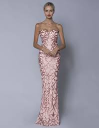 Effie Strapless Pattern Sequin Gown B32d20l