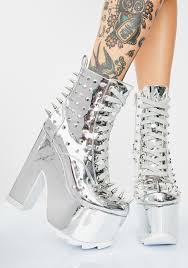 Chrome Night Terror Platform Boots In 2019 Holographic