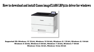 Once you have downloaded your new driver, you'll need to install it. How To Download And Install Canon Imageclass Lbp312x Driver Windows 10 8 1 8 7 Vista Youtube
