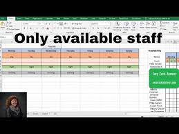 staff for schedule in excel