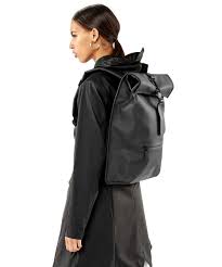 Raindrop s fall to earth when cloud s become saturate d, or filled, with water droplets. Rains Rolltop Backpack Polyurethane Black Rains 1316 01 Wardow Com