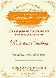 Indian Engagement Invitation Card With Wordings Check It Out