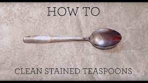 how to clean stained metal teaspoon