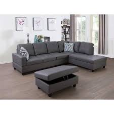 Faux Leather Sectional Sofa Set