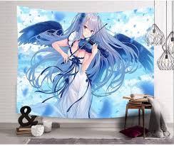 The concept of anime girls looking at me in disgust while showing their panties reminded me strongly of a certain artist i know of, and of course i open this link and see it's the same guy. Amazon Com Simsant Anime Girl Tapestry Sexy Anime Girl In White Dress Playing The Violin Wall Hanging Ecchi Anime Girl 80x60inches Sky Blue Backdrop For Bedroom Living Room Dorm Wall Decor Sizy0765 Everything