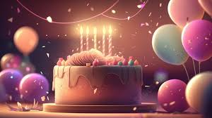 birthday cake balloon celebration light