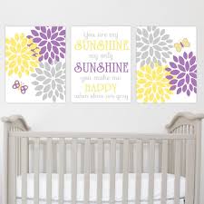 Baby Girl Nursery Wall Art Purple