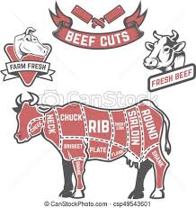 Cow Cuts Butcher Diagram Design Element For Poster Menu Vector Illustration