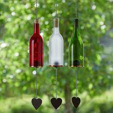 Glass Wine Bottle Wind Chimes Gift